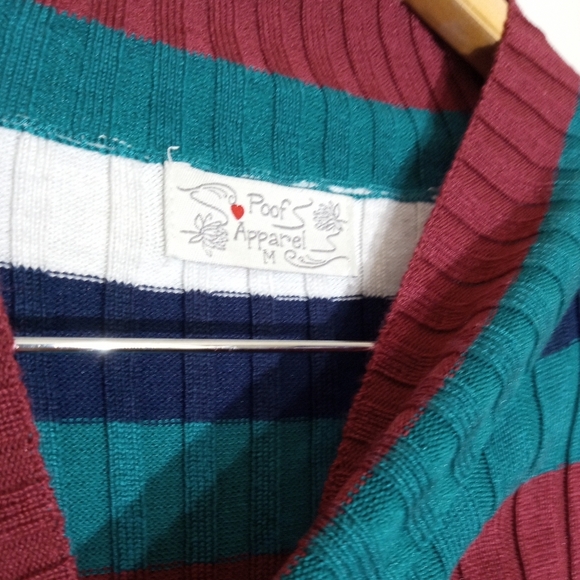 Poof Apparel long sleeve ribbed striped crew neck knit top women's medium NWT - Picture 4 of 6